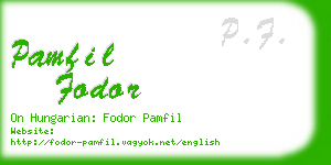 pamfil fodor business card